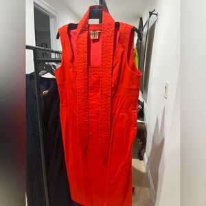 Tory Burch Red Sheath Midi Dress